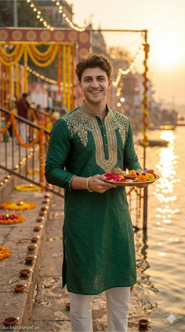 Stylish Chhath Puja Boy Portrait for Instagram | Gemini AI Prompt Copy Paste Ready