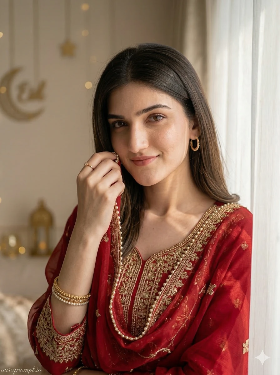 Close-Up Eid Festive Portrait Prompt