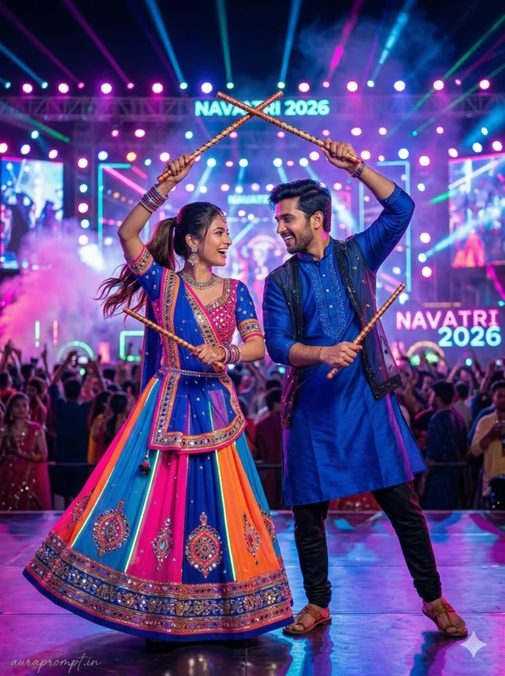 Neon Dandiya Night with Vibrant LED Glow