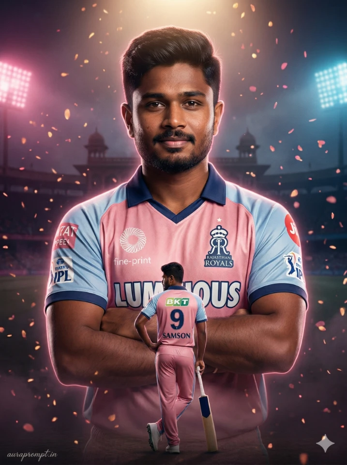 Rajasthan Royals Regal Legacy IPL 2026 Poster Editing Prompt by auraprompt.in