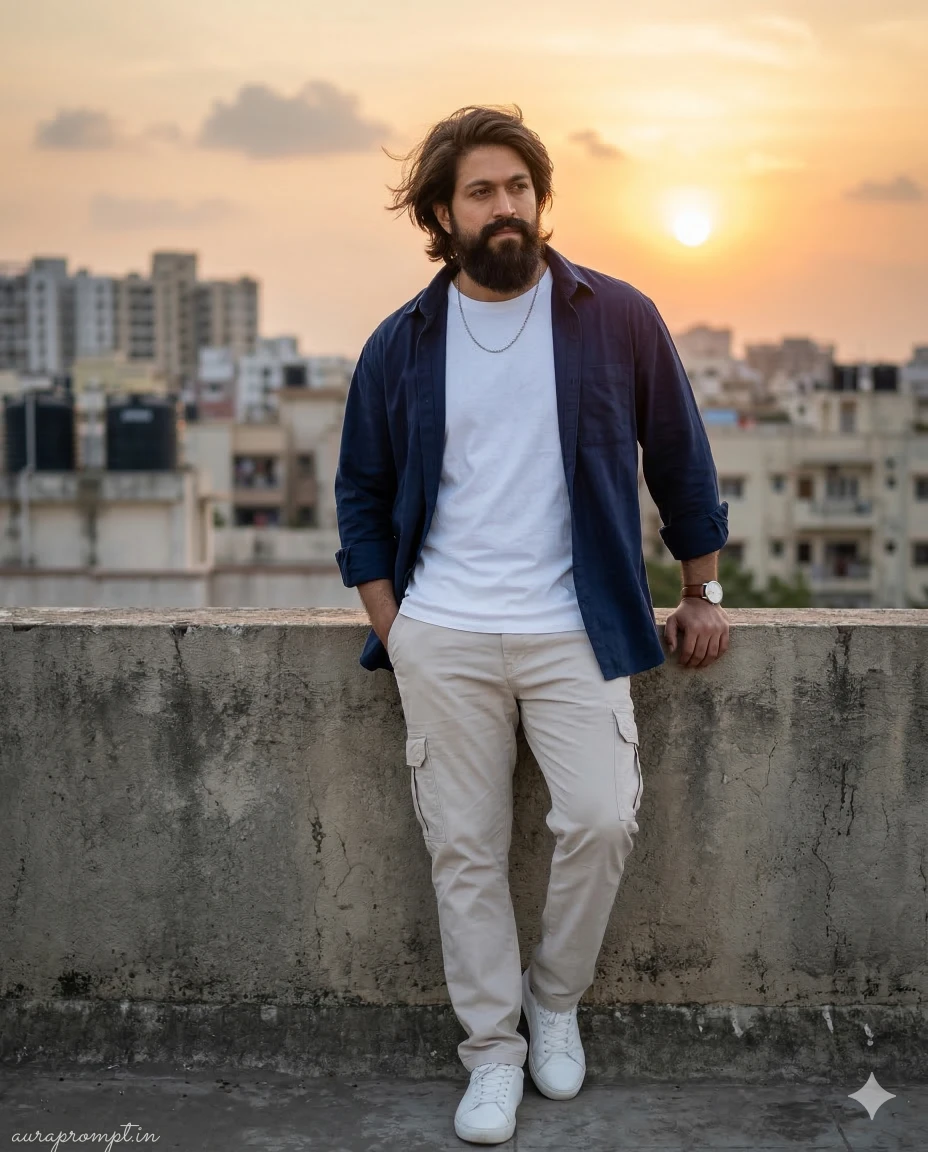 Rooftop Sunset Vibe Prompt – Desi Boys Ka Favourite