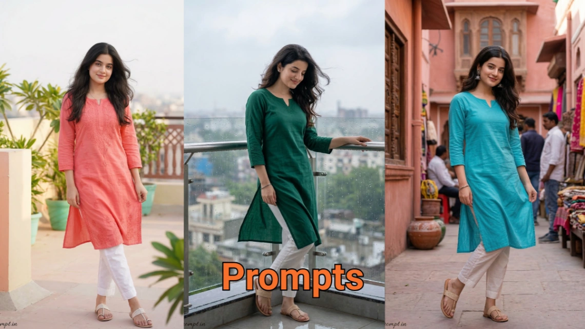 Stylish Indian Girls in Kurti AI Prompts