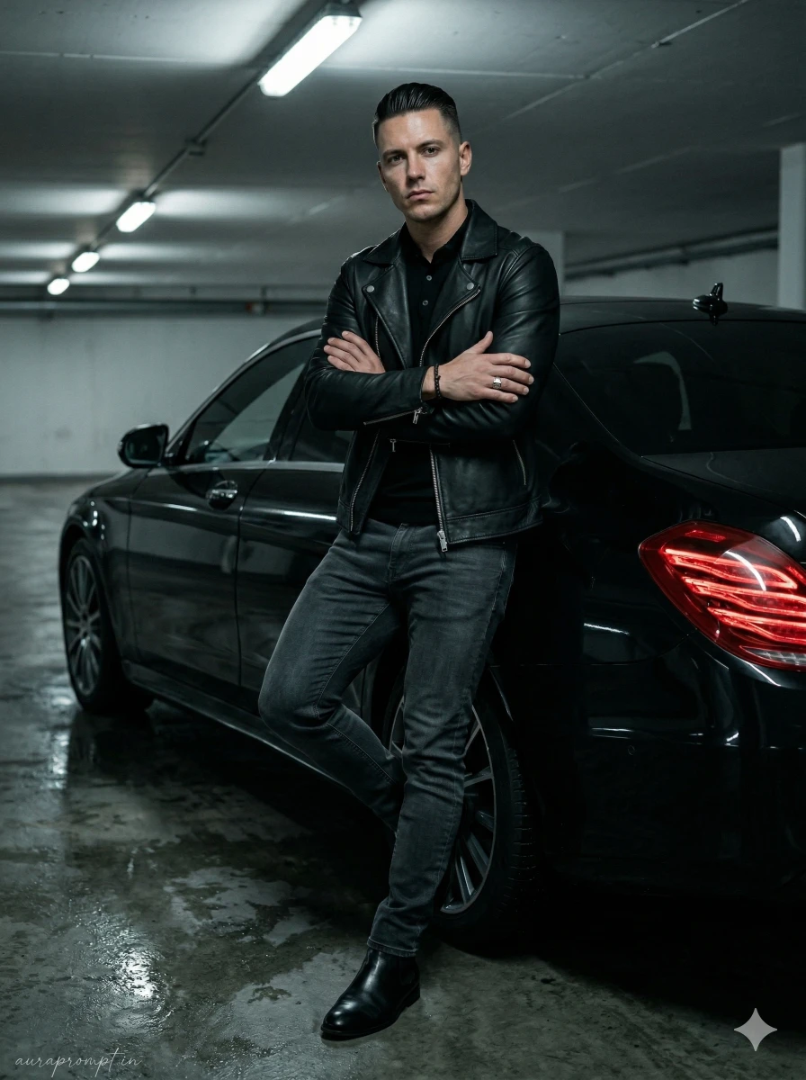 black outfit aesthetic photoshoot moody urban luxury studio aesthetic prompts