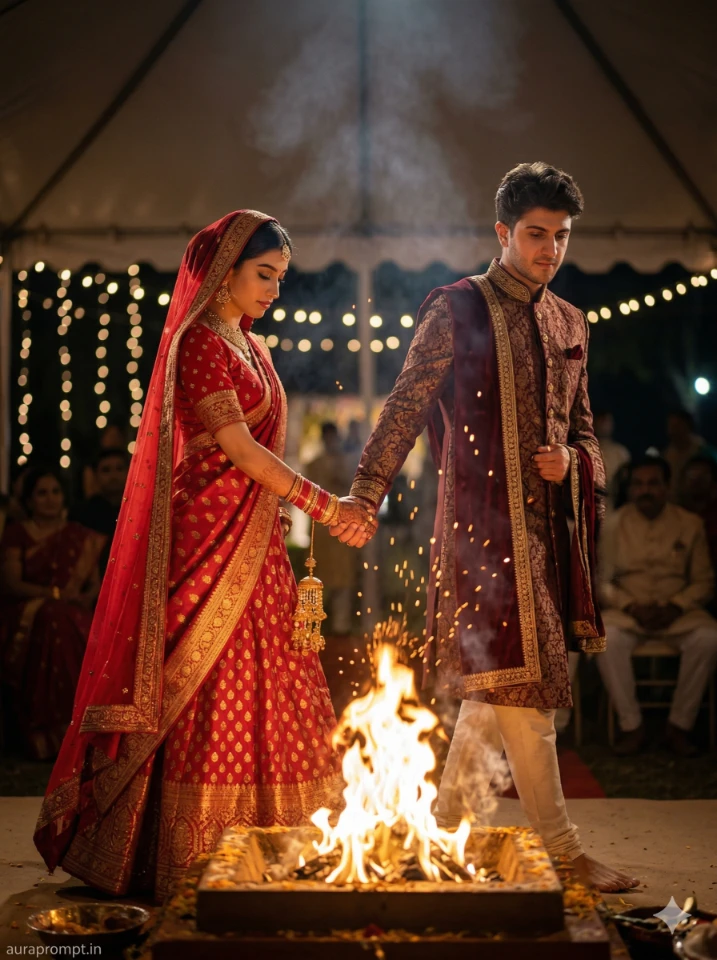 AI Traditional Wedding Couple Poses Prompts ultra-realistic cinematic bride and groom photography 2026