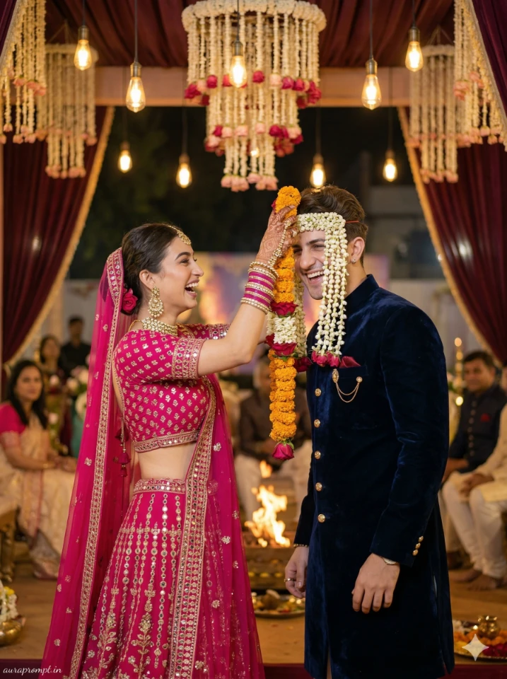 AI Traditional Wedding Couple Poses Prompts ultra-realistic cinematic bride and groom photography 2026