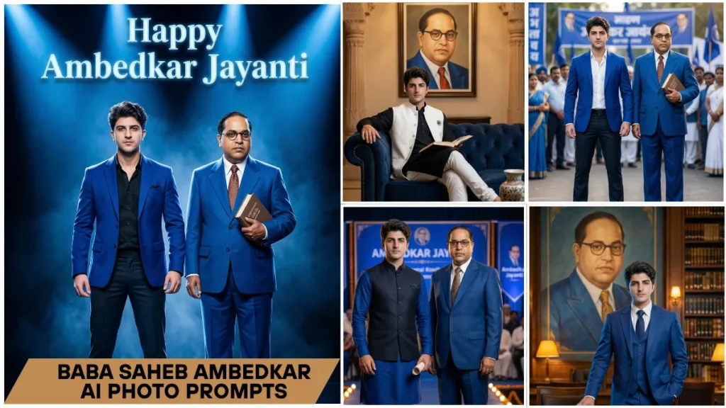 Baba Saheb Ambedkar AI Photo Prompt for boys ultra realistic 4K cinematic portrait generated with Gemini AI image editing