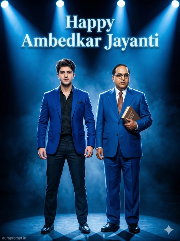 Baba Saheb Ambedkar AI Photo Prompt for boys ultra realistic 4K cinematic portrait generated with Gemini AI image editing