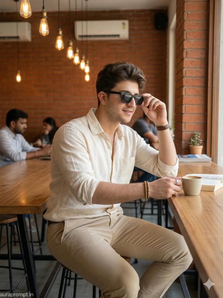 Boy AI Photo Editing Prompts 2026 ultra realistic cinematic stylish Indian male portrait generated with Gemini AI photo editing