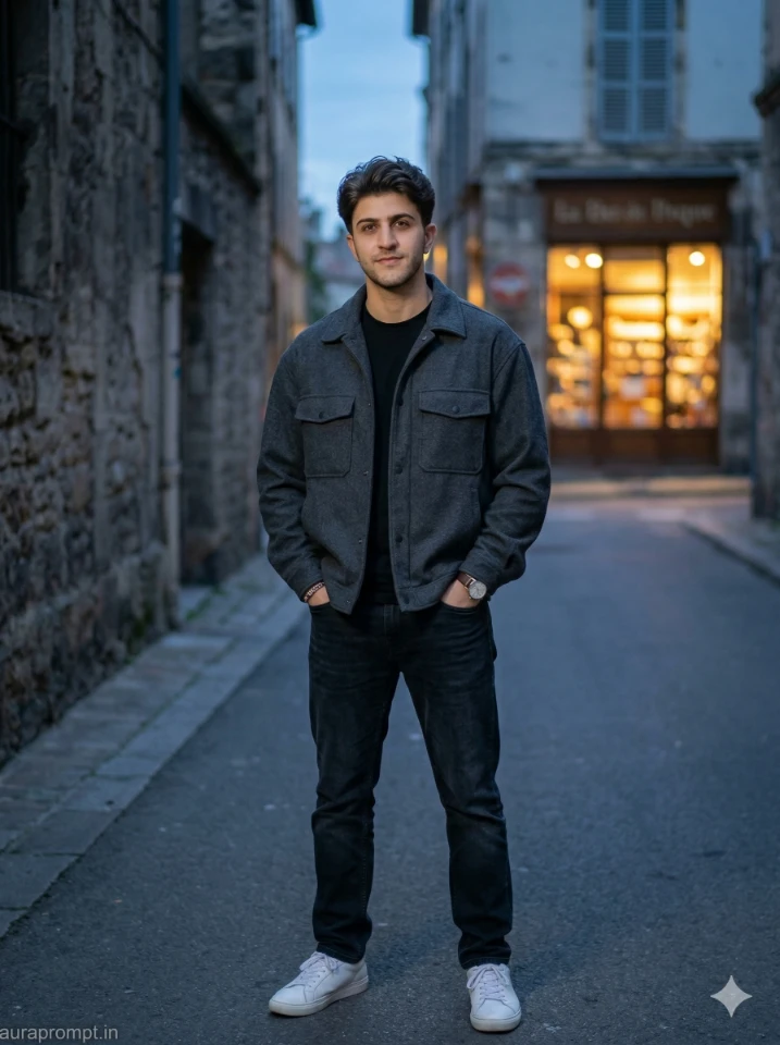 Boy AI Photo Editing Prompts 2026 ultra realistic cinematic stylish Indian male portrait generated with Gemini AI photo editing