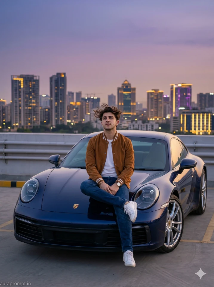 Boys supercar AI prompts ultra realistic Gemini AI luxury car photoshoot cinematic 2026