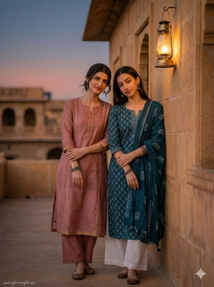 Gemini AI Best Friends Photo Prompts two girls in Pinterest aesthetic cinematic portrait ultra-realistic friendship AI photo generated with Gemini AI