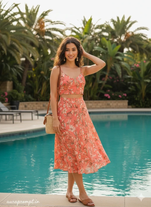 Gemini AI Summer Outfit Prompt ultra realistic fashion photography portrait generated with Gemini AI for Instagram reels 2026