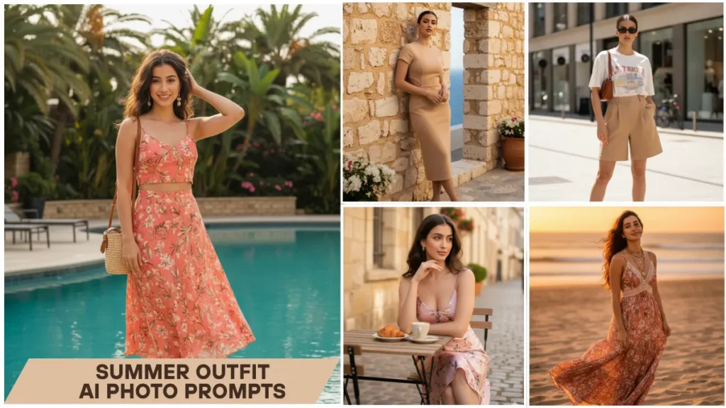 Gemini AI Summer Outfit Prompt ultra realistic fashion photography portrait generated with Gemini AI for Instagram reels 2026