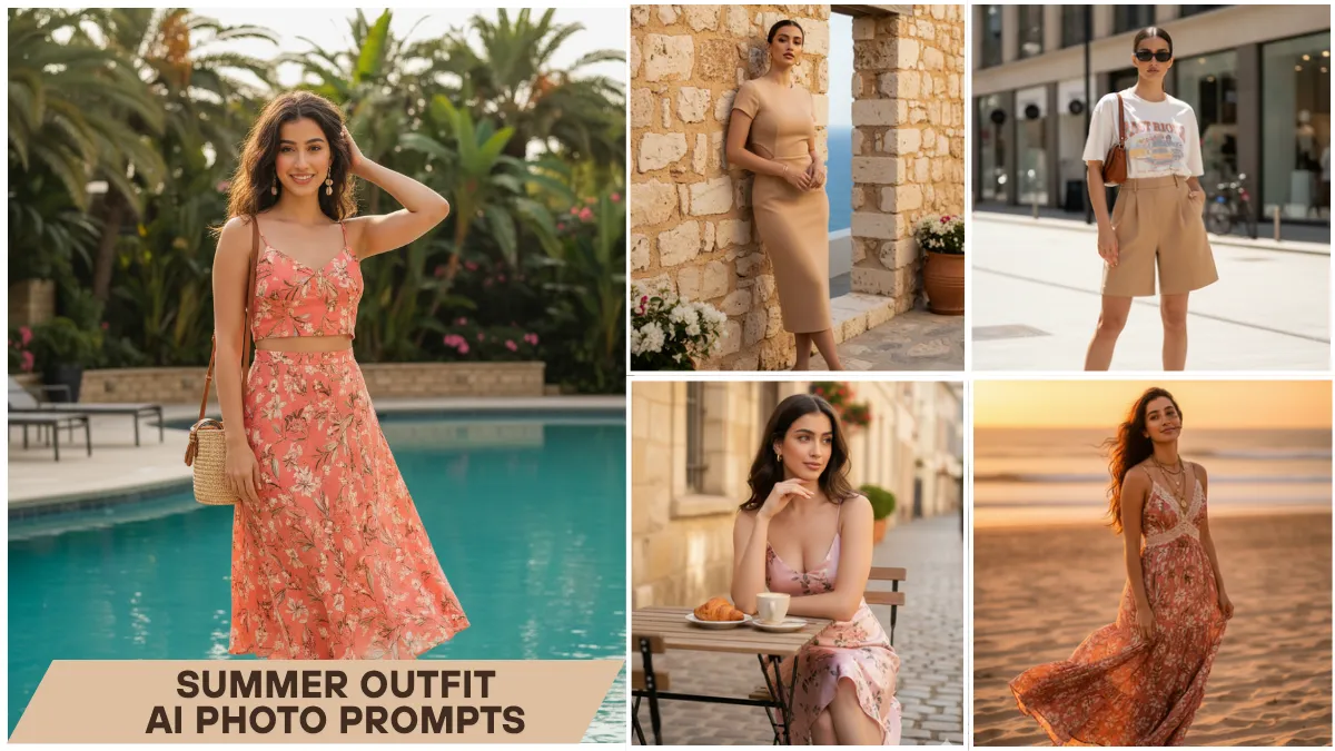Gemini AI Summer Outfit Prompt ultra realistic fashion photography portrait generated with Gemini AI for Instagram reels 2026