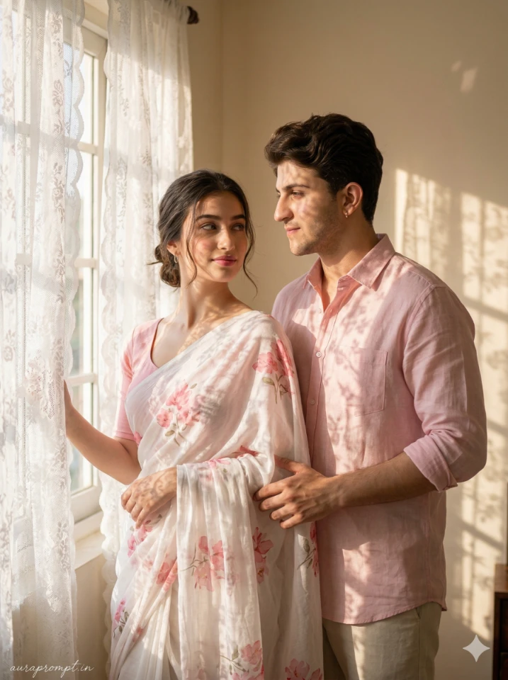 Gemini natural couple AI photo prompts ultra realistic cinematic romantic portrait generated with Gemini AI photo editing 2026