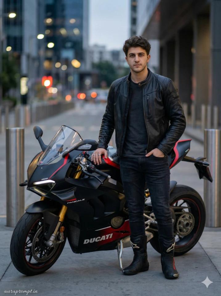 Google Gemini Biker AI Photo Editing Prompts 2026 for realistic motorcycle photography