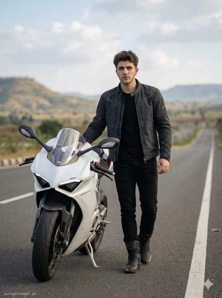 Google Gemini Biker AI Photo Editing Prompts 2026 for realistic motorcycle photography