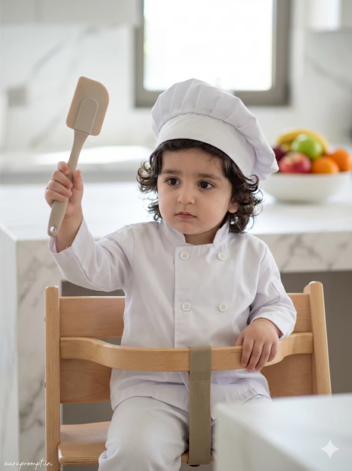 A hyper realistic baby portrait created using baby photo editing prompts in Gemini AI with soft studio lighting and natural skin texture.