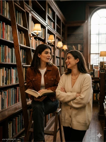 Two Indian girl best friends posing together in a cinematic best friends ai prompt generated using Gemini AI photo editing.