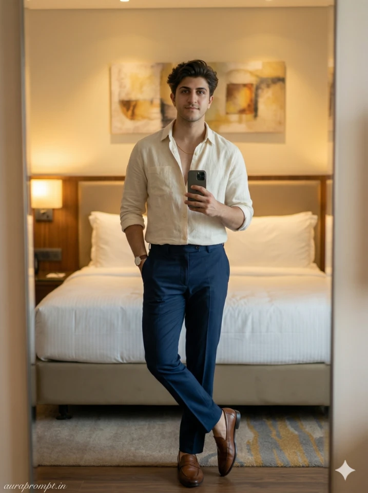 Ultra realistic mirror selfie AI prompts for cinematic portrait photography on Gemini