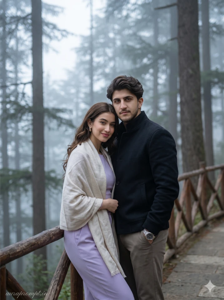 Gemini AI couple photo prompts for romantic Indian beach and hill station summer 2026 photoshoot