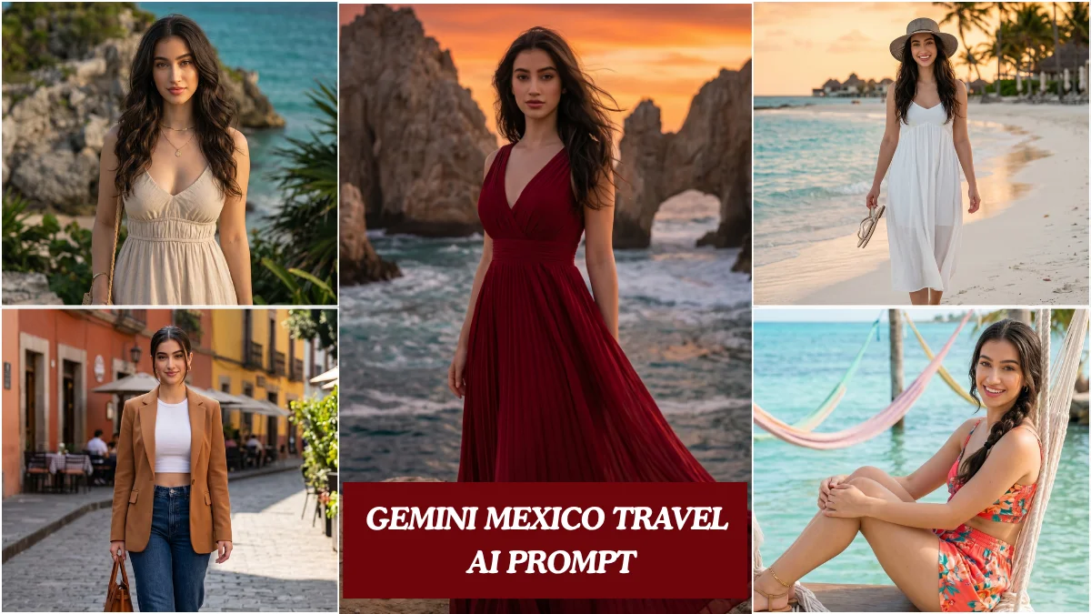 Gemini Mexico Travel AI Prompt for vacation pictures for girls