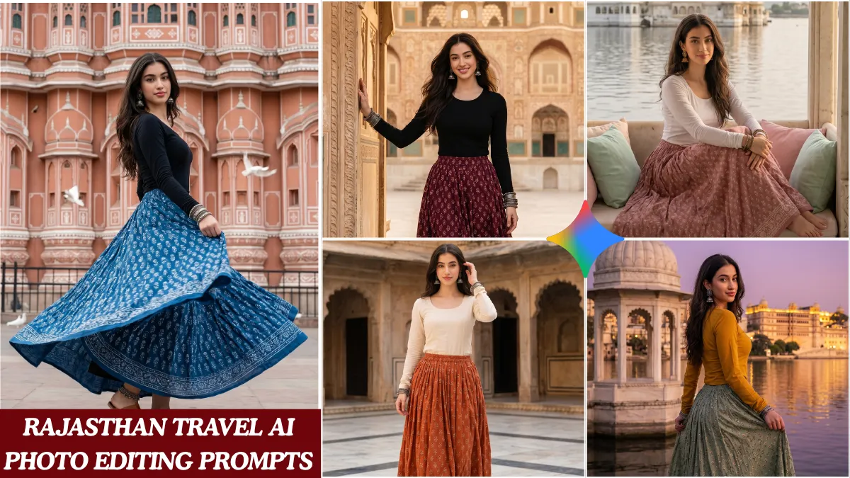 Hawa Mahal Jaipur 5 Best Rajasthan Travel AI Photo Editing Prompts by auraprompt.in