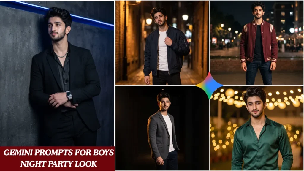 5 best gemini prompts for boys night party cinematic Pinterest-style AI photo editing results for Indian Gen-Z creators