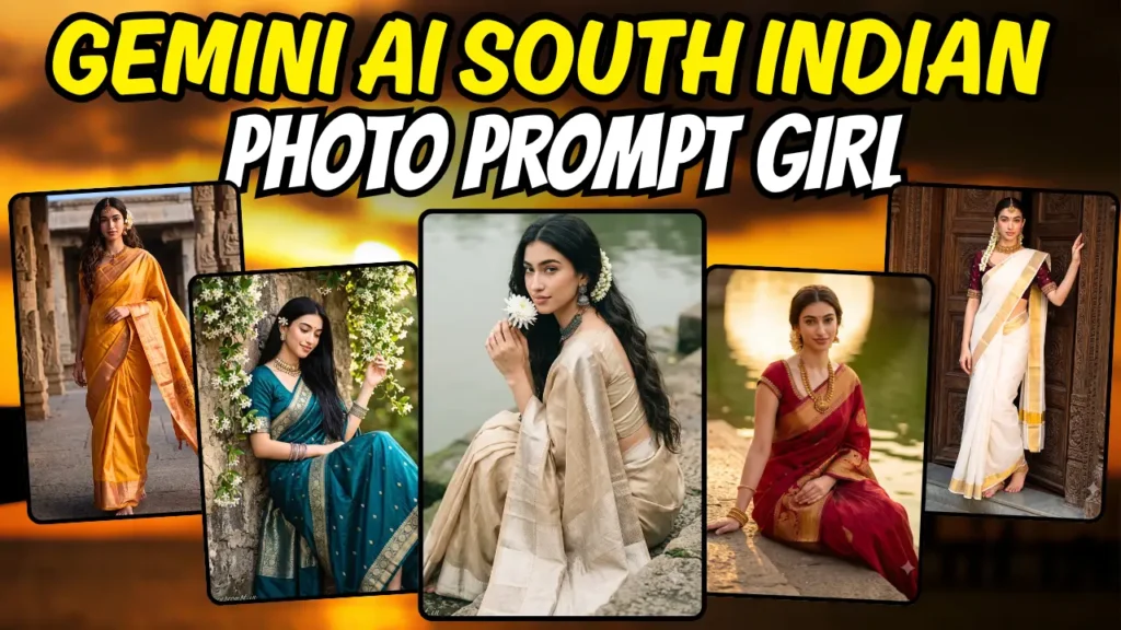 Copy paste these south indian girl ai photo prompts for saree looks. Gemini AI photo prompt ready for Instagram trending post ,south indian girl ai photo prompt result 2026