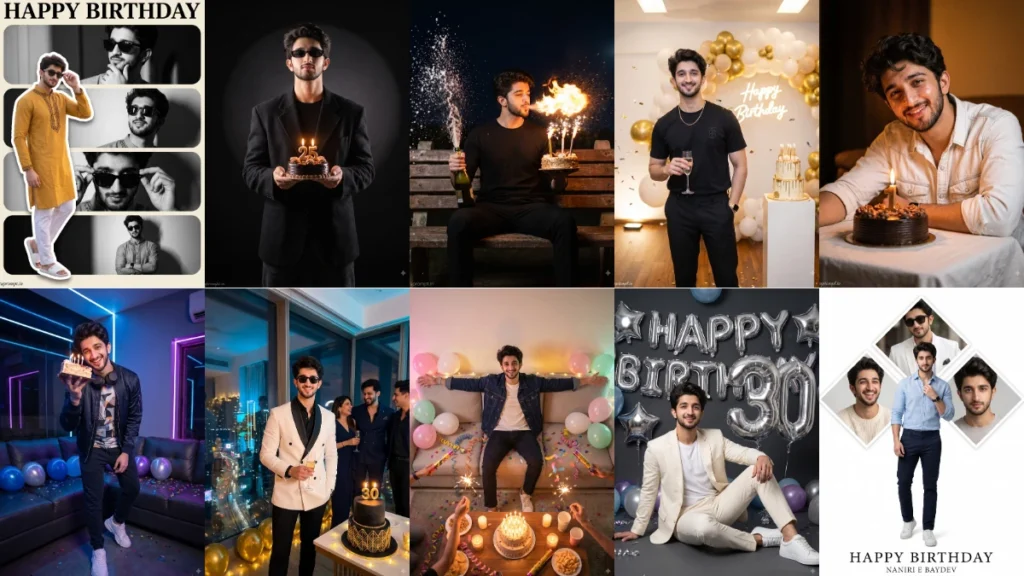 These 10 AI birthday prompts for boys create photorealistic celebration portraits with real face preservation. Copy, paste .